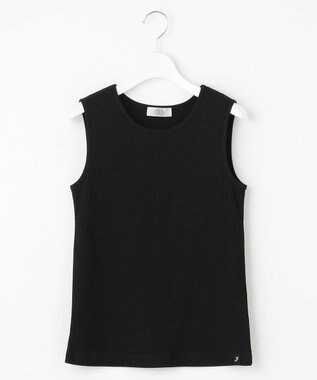 J.PRESS LADIES 【洗える】リブ ノースリーブ カットソー ブラック系