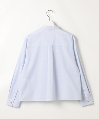 J.PRESS LADIES 【WEB限定カラーあり】COTTON TEX ブラウス ライトグレーストライプ系