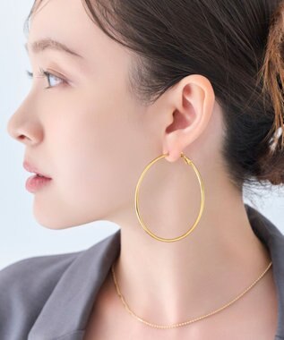 Phoebe 【金属アレルギー対応】ライトフープビッグピアス　ゴールド/ステンレス/大振り