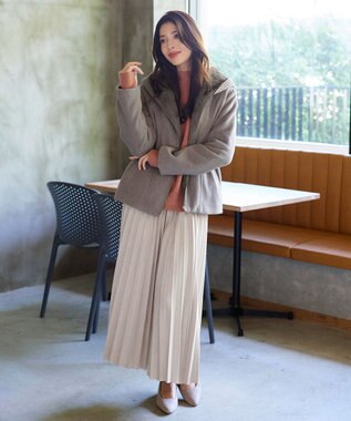 Tiaclasse モッサ風フード付きショートコート モカ