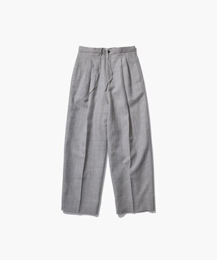 ATON LINEN WOOL TWILL | タックイージーパンツ LIGHT GRAY