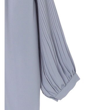 Green Parks 袖プリーツ衿付きブラウス Sax