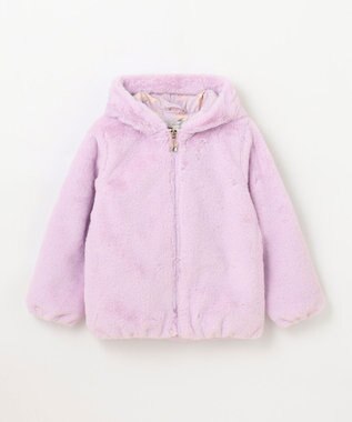 ANY KIDS アニマル耳 フェイクファー ブルゾン ラベンダー×ウサギ