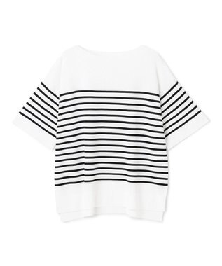 UNFILO L スゴ機能美 ハーフスリーブ ニット [WEB限定]オフ×ブラックボーダー