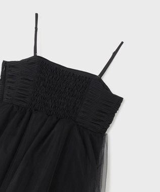 GRACE CONTINENTAL タフタチュールキャミ ブラック