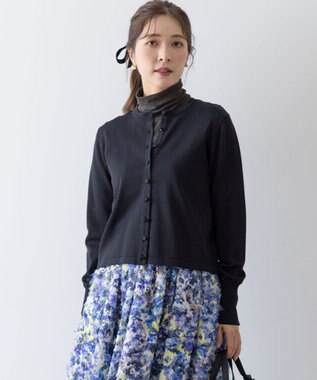 組曲 クルミボタン ニットカーディガン ブラック系