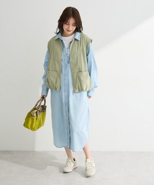 Green Parks シアーデニムシャツワンピース Light Indigo
