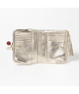 UNBILLION ペルケ perche / アクリル玉がま口2つ折り財布 ゴールド