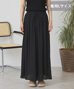 AMERICAN HOLIC 【選べる丈】接触冷感シフォンスカーチョ【WEB限定カラー有り】 Black