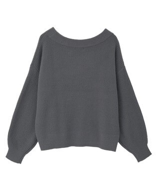 earth music&ecology パウダーシャギー畦プルオーバー Charcoal Gray