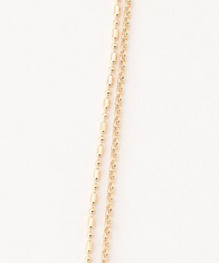 組曲 パールライクエンドノットレイヤード ネックレス ゴールド系