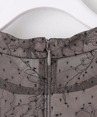 ANY SIS 【洗える】 ドットチュールレース ドレス ローズグレー×ブラックレース