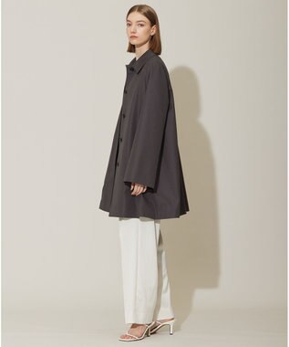 ICB 【撥水加工】ＴＣシャンブレーツイル ステンカラーコート チャコール系