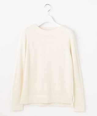 自由区 【洗える】ピュアカシミヤミルド ボートネック プルオーバー ホワイト系