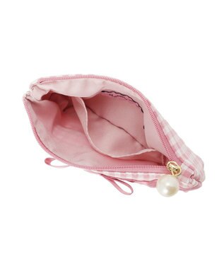 Maison de FLEUR ギンガムチェックスクエアポーチ Pink