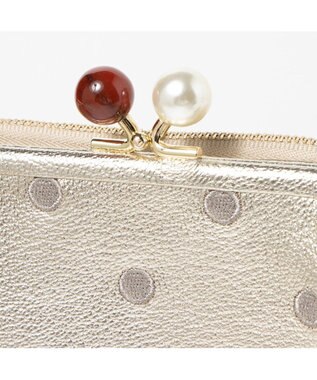 UNBILLION ペルケ perche / アクリル玉がま口2つ折り財布 ゴールド