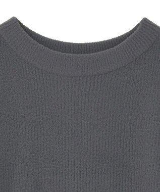 earth music&ecology パウダーシャギー畦プルオーバー Charcoal Gray