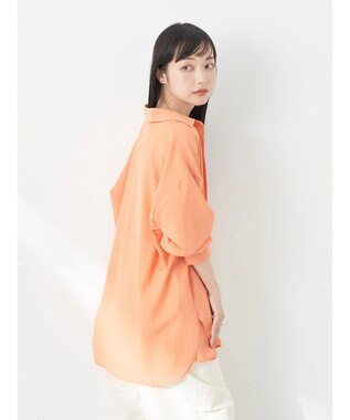 earth music&ecology シアーボーイズライクシャツ Orange