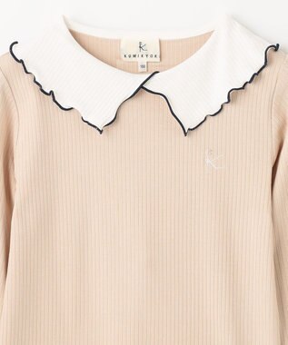 組曲 KIDS 【150-160cm】リブ襟 トップス ベージュ系