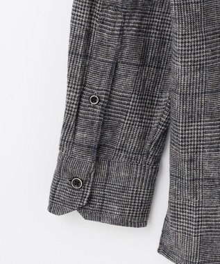 JOSEPH ABBOUD 【キングサイズ・柔らかな肌触り】 オーガニックラフィ グレンチェックシ ャツ ブラック系4