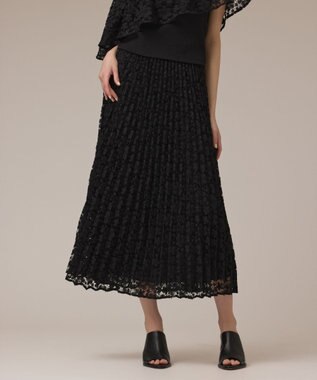 GRACE CONTINENTAL レースプリーツスカート ブラック