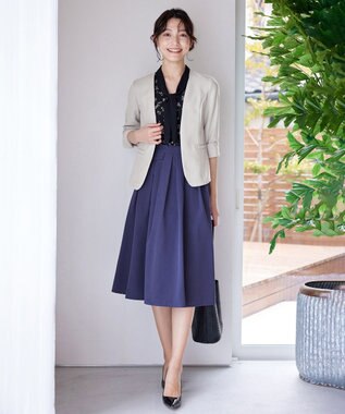 Tiaclasse 【吸水速乾・接触冷感・UVケア・防シワ・洗える】カチオンカラーレスジャケット グレージュ