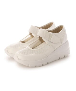 ing <ing>【WEB限定】厚底メッシュストラップスニーカー アイボリー