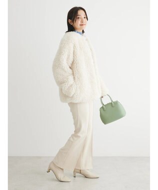 Green Parks ・ＥＬＥＮＣＡＲＥ　ＤＵＥ　シープファーノーカラーコート Ivory