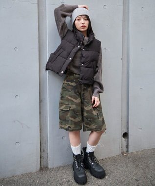 WEGO 【25年秋冬新作】ショートパファーベスト ブラック