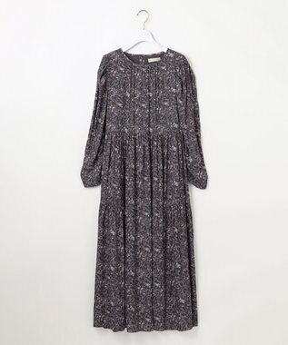 ANY SIS S 【BAILA12月号掲載・貴島明日香さんコラボ】ペイントタッチフラワー ワンピース モカグレー系