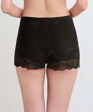 WACOAL オーバーパンツ ショート丈 ヒップアップで脚長シルエット ウエスト部分をすっきり見せる 一枚ばき可能 重ねばきにもおすすめ レディース GRC630 /ワコール ブラック