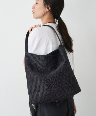 russet ナイロンラフィアワンショルダーバッグ(CE-1714)