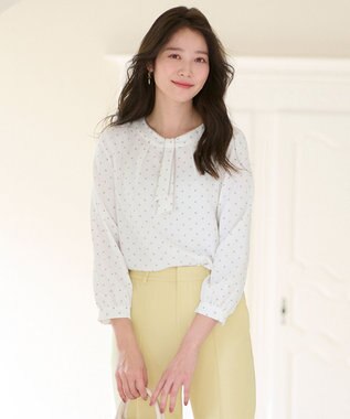 ANY SIS S 【洗える】フロントボウタイ ブラウス オフベース