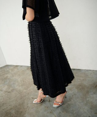 GRACE CONTINENTAL シアージャガード スカート ブラック