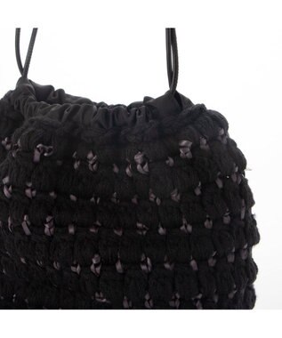 UNBILLION カシュカシュ cachecache / サテンリボン編み込み巾着ショルダー ブラック