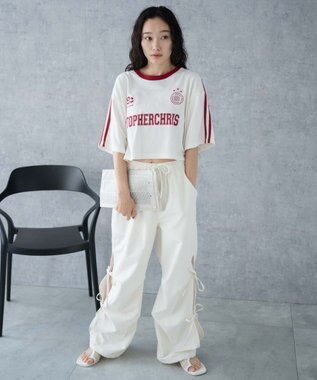 WEGO ライングラフィックショートT オフホワイト