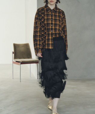 YECCA VECCA フリンジロングスカート Black