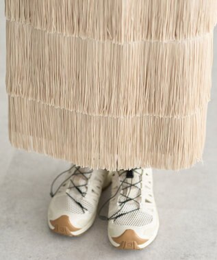 YECCA VECCA フリンジロングスカート Light Beige