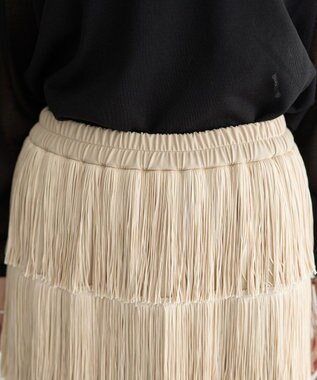 YECCA VECCA フリンジロングスカート Light Beige
