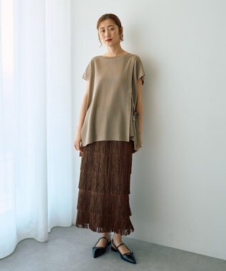 YECCA VECCA フリンジロングスカート Brown