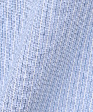 UNFILO フリルネックシャツ ブルーストライプ