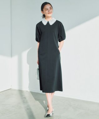 【2WAY】レース襟フレンチテリー ワンピース