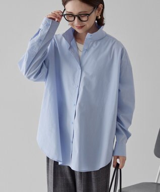 AMERICAN HOLIC イージーケアハイネックシャツ Sax