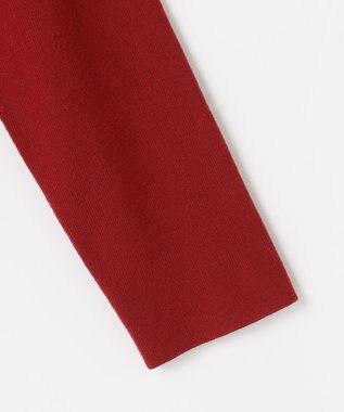 Feroux 胸元刺繍パールニット カーディガン レッド系