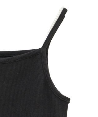 earth music&ecology パールストラップキャミソール Black