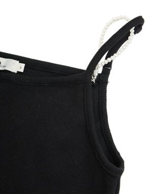 earth music&ecology パールストラップキャミソール Black