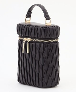 LA BAGAGERIE 【MONICA】ランダムプリーツバニティバッグ ブラック