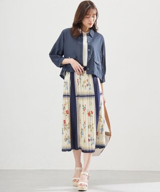 組曲 S スカーフパネルプリント スカート アイボリー系5