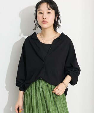 CRAFT STANDARD BOUTIQUE 洗える/UVカット/毛玉軽減 ファンクショナルニットカーディガン Black