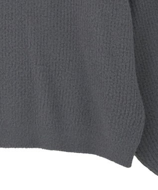 earth music&ecology パウダーシャギー畦プルオーバー Charcoal Gray